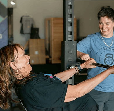 woman training at Evolve Personal Training