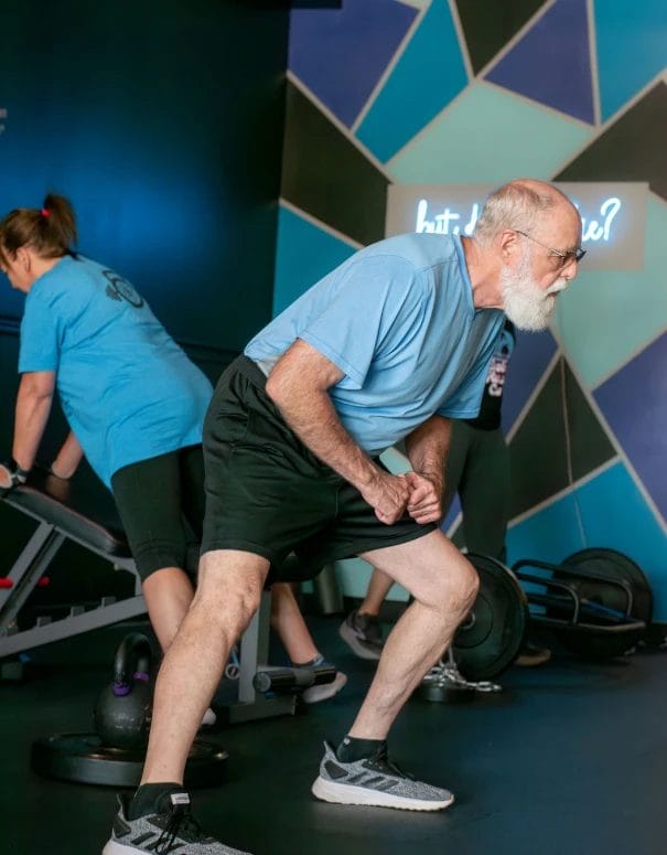 Older man training in Evolve Personal Training